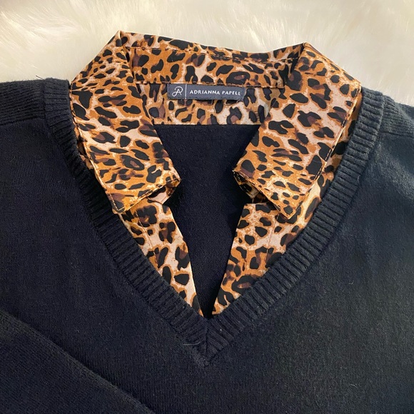 Adrianna Papell Sweater with Cheetah Details - Picture 2 of 2